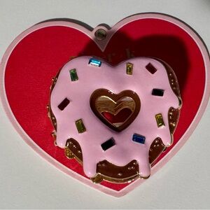 ❤️ Pink Heart Multicolor Gem Donut Hair Clip